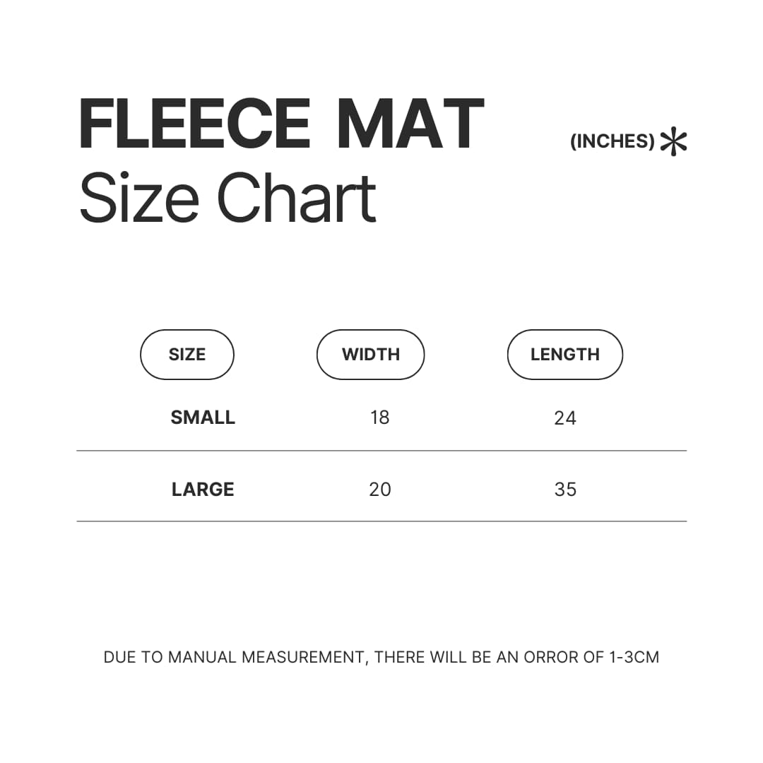 Fleece Mat Size Chart - Unus Annus Shop