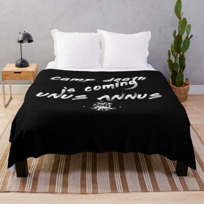 Camp Death Is Coming Unus Annus Throw Blanket