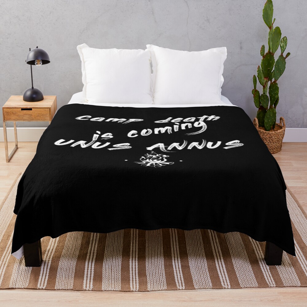 Camp Death Is Coming Unus Annus Throw Blanket